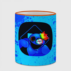 Кружка 3D Радужные друзья: Синий глитч, цвет: 3D-оранжевый кант — фото 2