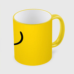 Кружка 3D Весёлый смайлик дразнится, цвет: 3D-желтый кант