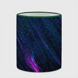 Кружка 3D Звёздное абстрактное фиолетовое небо, цвет: 3D-зеленый кант — фото 2