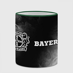 Кружка 3D Bayer 04 sport на темном фоне: надпись и символ, цвет: 3D-зеленый кант — фото 2