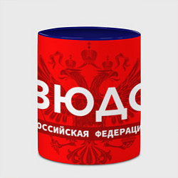 Кружка 3D Российская федерация дзюдо - на красном фоне, цвет: 3D-белый + синий — фото 2