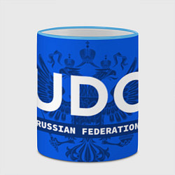 Кружка 3D Russian Federation judo - на синем фоне, цвет: 3D-небесно-голубой кант — фото 2