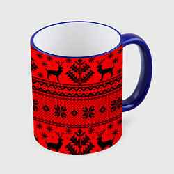 Кружка цветная Happy new year, black deer