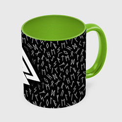 Кружка 3D Valknut runes pattern, цвет: 3D-белый + светло-зеленый
