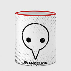 Кружка 3D Evangelion с потертостями на светлом фоне, цвет: 3D-красный кант — фото 2