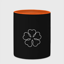 Кружка 3D Черный пятилистный клевер из аниме черный клевер -, цвет: 3D-белый + оранжевый — фото 2