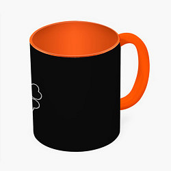 Кружка 3D Черный пятилистный клевер из аниме черный клевер -, цвет: 3D-белый + оранжевый
