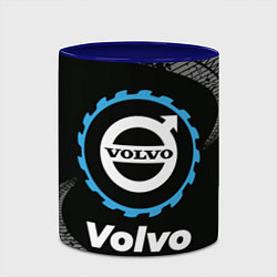Кружка 3D Volvo в стиле Top Gear со следами шин на фоне, цвет: 3D-белый + синий — фото 2
