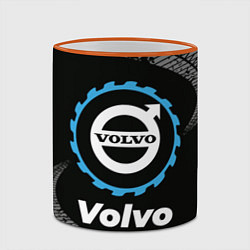 Кружка 3D Volvo в стиле Top Gear со следами шин на фоне, цвет: 3D-оранжевый кант — фото 2