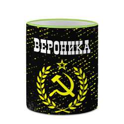 Кружка 3D Вероника и желтый символ СССР со звездой, цвет: 3D-светло-зеленый кант — фото 2