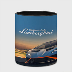 Кружка 3D Lamborghini Huracan STO - car racing, цвет: 3D-белый + черный — фото 2