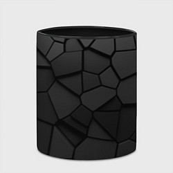 Кружка 3D Черные стальные плиты, цвет: 3D-белый + черный — фото 2