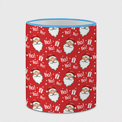 Кружка 3D Дед Мороз - Санта Клаус, цвет: 3D-небесно-голубой кант — фото 2