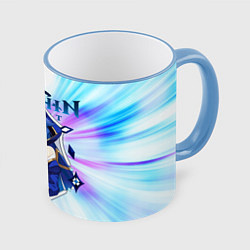 Кружка 3D Лайла - Геншин импакт, цвет: 3D-небесно-голубой кант