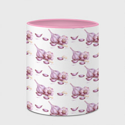 Кружка 3D Чеснок с зубчиками - паттерн, цвет: 3D-белый + розовый — фото 2