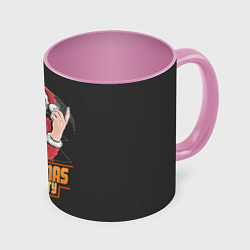 Кружка 3D Рождественская вечеринка, цвет: 3D-белый + розовый