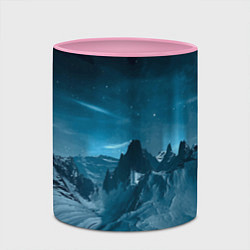 Кружка 3D Снежные горные вершины, цвет: 3D-белый + розовый — фото 2