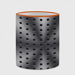 Кружка 3D Текстура перфорированного металла, цвет: 3D-оранжевый кант — фото 2