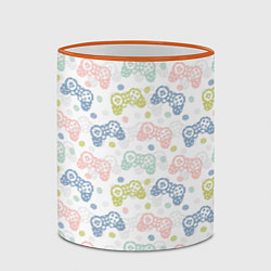 Кружка 3D Геймпад в горошек, цвет: 3D-оранжевый кант — фото 2