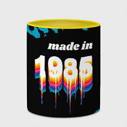 Кружка 3D Made in 1985: liquid art, цвет: 3D-белый + желтый — фото 2