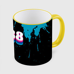 Кружка 3D Made in 1988: vintage art, цвет: 3D-желтый кант