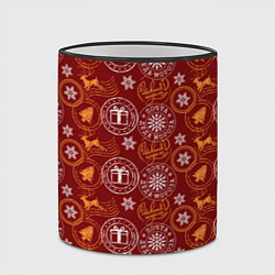 Кружка 3D Новогодние печати, цвет: 3D-черный кант — фото 2