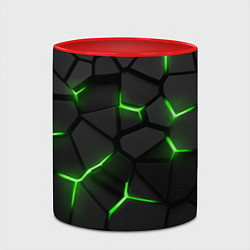 Кружка 3D Green neon steel, цвет: 3D-белый + красный — фото 2