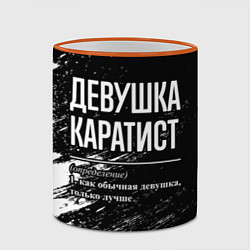 Кружка 3D Девушка каратист - определение на темном фоне, цвет: 3D-оранжевый кант — фото 2