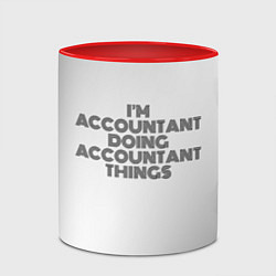 Кружка 3D Im doing accountant things: на светлом, цвет: 3D-белый + красный — фото 2