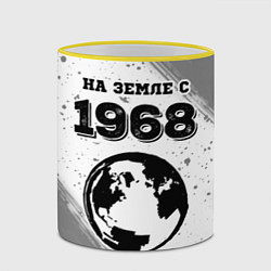 Кружка 3D На Земле с 1968: краска на светлом, цвет: 3D-желтый кант — фото 2