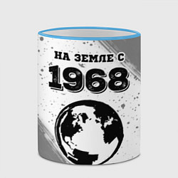 Кружка 3D На Земле с 1968: краска на светлом, цвет: 3D-небесно-голубой кант — фото 2