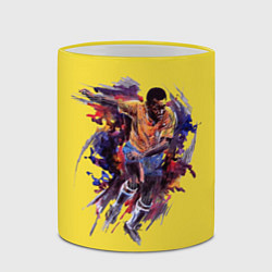 Кружка 3D Бразильский футболист Пеле 10, цвет: 3D-желтый кант — фото 2