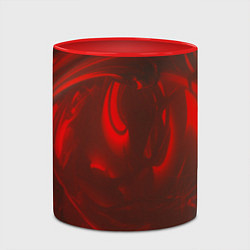 Кружка 3D Темно красные волны, цвет: 3D-белый + красный — фото 2