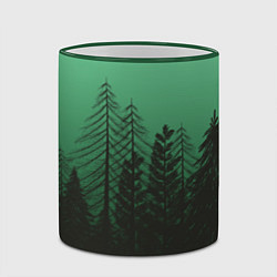 Кружка 3D Зелёный туманный лес, цвет: 3D-зеленый кант — фото 2