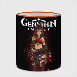 Кружка 3D Дэхья и огонь Персонаж Genshin Impact, цвет: 3D-оранжевый кант — фото 2