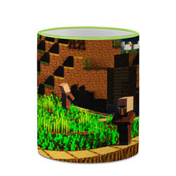 Кружка 3D Minecraft ферма, цвет: 3D-светло-зеленый кант — фото 2