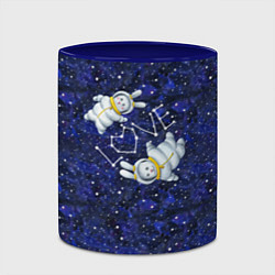 Кружка 3D Неземная любовь кроликов в космосе, цвет: 3D-белый + синий — фото 2