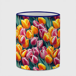 Кружка 3D Роскошные тюльпаны, цвет: 3D-синий кант — фото 2