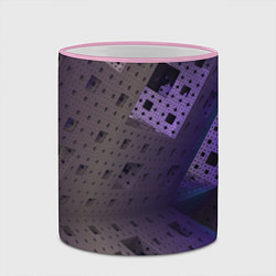 Кружка 3D Абстрактный фиолетовый геометрический лабиринтовый, цвет: 3D-розовый кант — фото 2