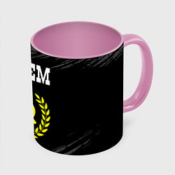 Кружка 3D Артем и желтый символ СССР со звездой, цвет: 3D-белый + розовый