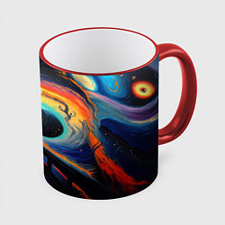 Кружка 3D Крик в космосе, цвет: 3D-красный кант