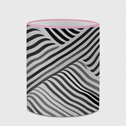 Кружка 3D Оптическая иллюзия полосы, цвет: 3D-розовый кант — фото 2