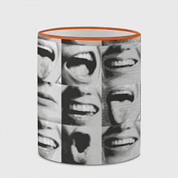 Кружка 3D Принт с частью лица, цвет: 3D-оранжевый кант — фото 2