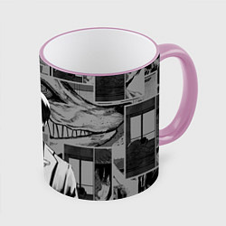 Кружка 3D Аки Хаякава - страницы манги, цвет: 3D-розовый кант