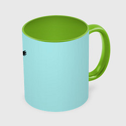 Кружка 3D Ключик к замочку голубой, цвет: 3D-белый + светло-зеленый