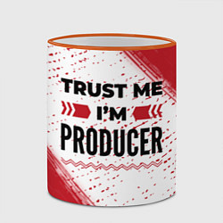 Кружка 3D Trust me Im producer white, цвет: 3D-оранжевый кант — фото 2