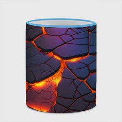 Кружка 3D Неоновая лава - течение, цвет: 3D-небесно-голубой кант — фото 2