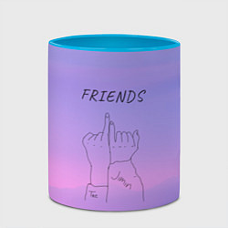 Кружка 3D Friends - Jimin and Taehyung BTS, цвет: 3D-белый + небесно-голубой — фото 2