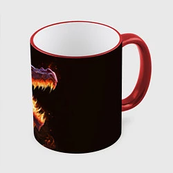 Кружка 3D Огненный дракон, цвет: 3D-красный кант