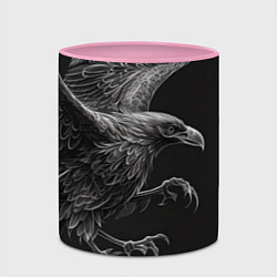 Кружка 3D Черно-белый ворон, цвет: 3D-белый + розовый — фото 2